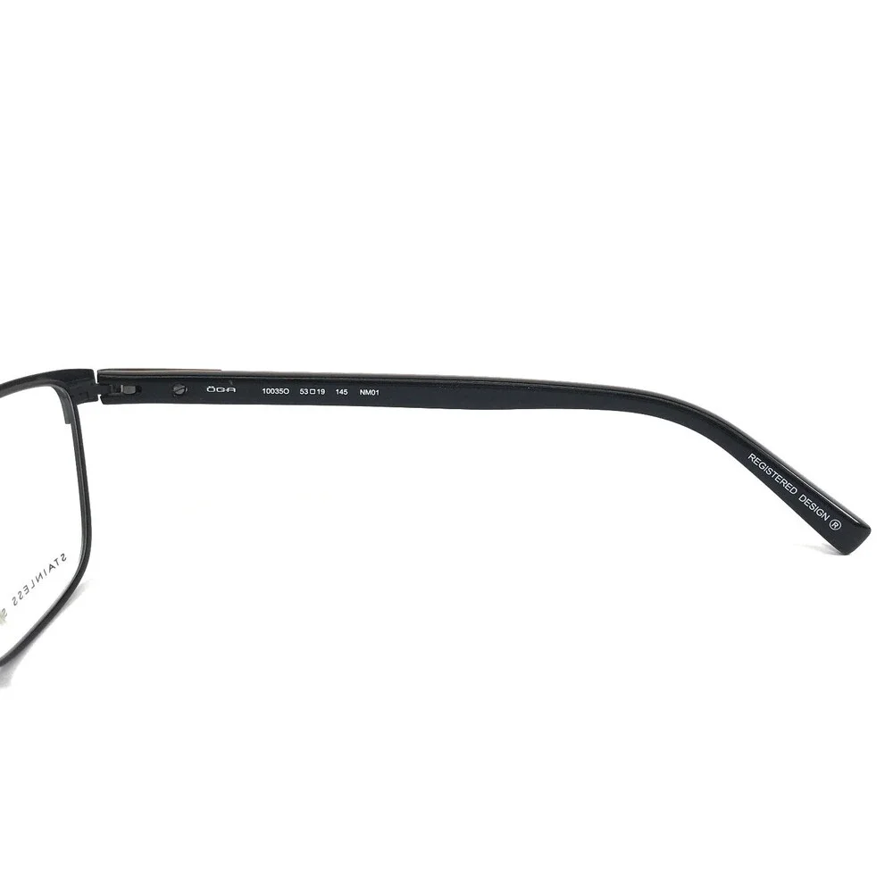 OGA by Morel Eyeglasses Frame 10035O NM01 Matte Black Brown Rectangle 53-19-145